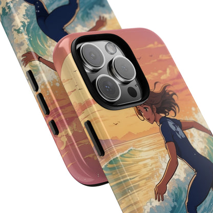 Surfing Into Sunset - iPhone Case