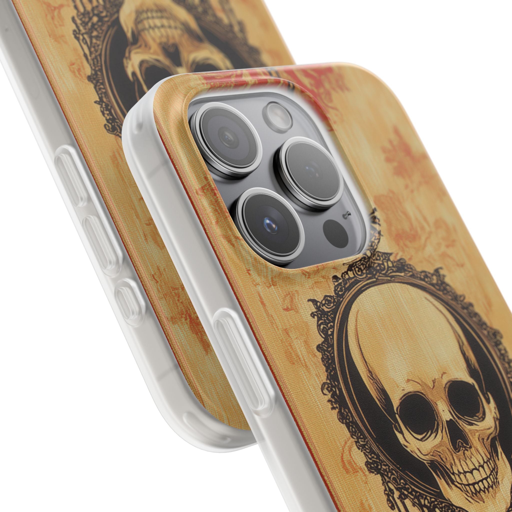 Gothic Skull Elegance iPhone 15 - Flexi Phone Case