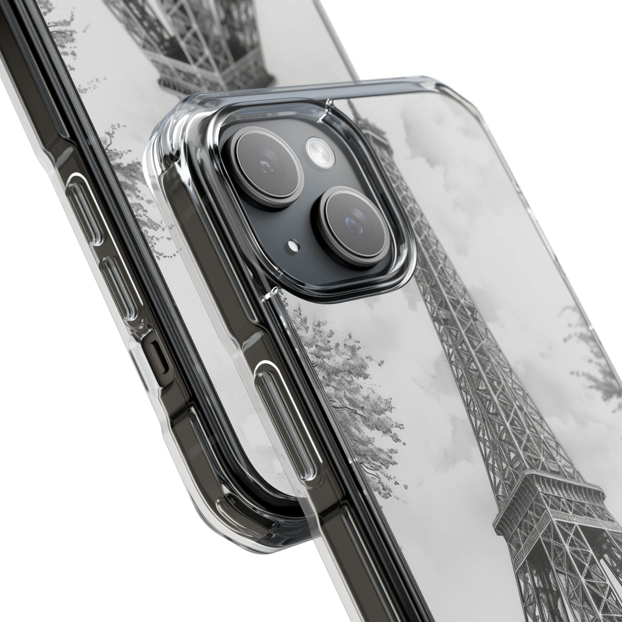 Parisian Monochrome Majesty - Phone Case for iPhone (Clear Impact - Magnetic)