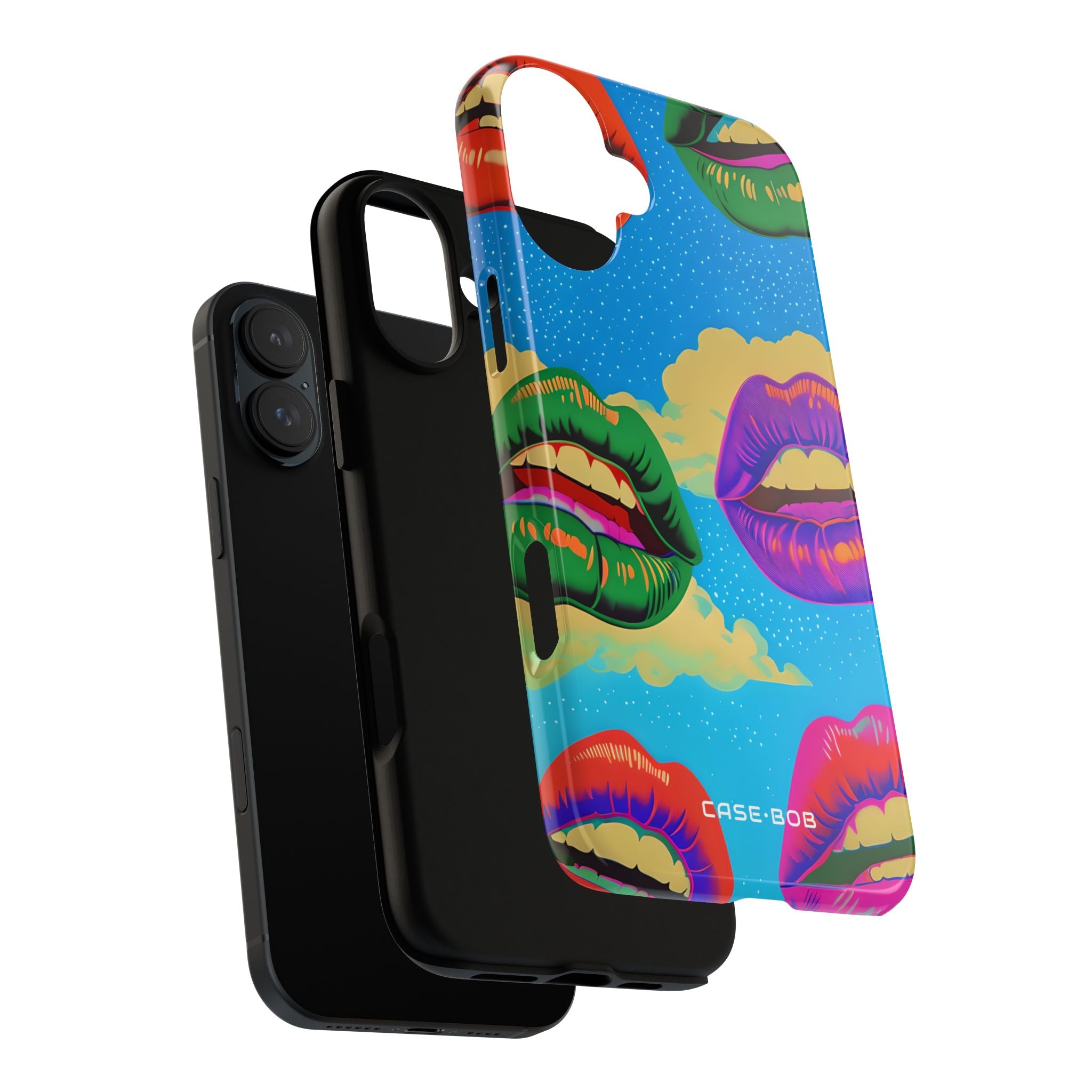 Colorful Lips Grid iPhone 16 Plus Case - Tough