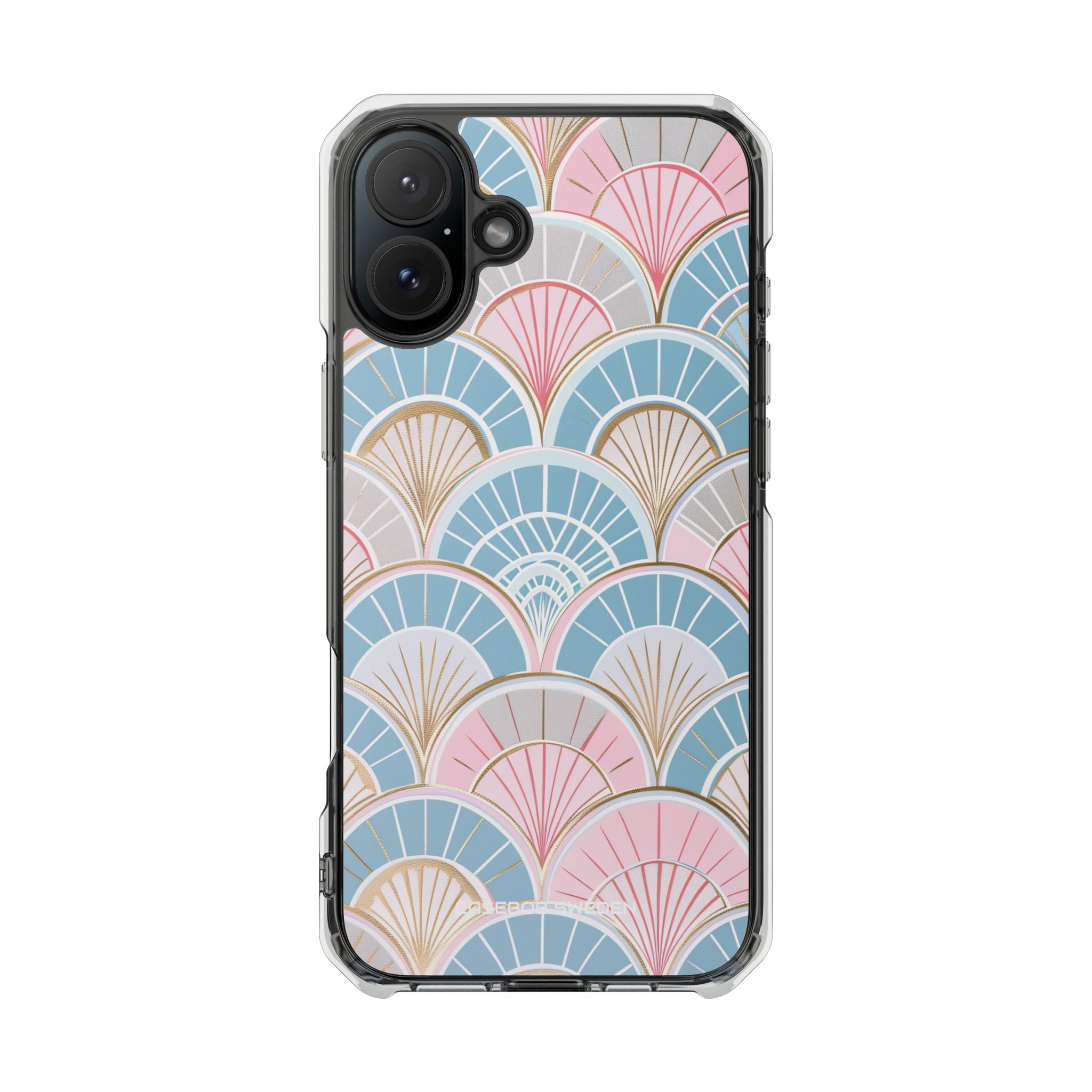 Art Deco Pastel Fan Pattern - Clear Impact iPhone 16 Phone Case