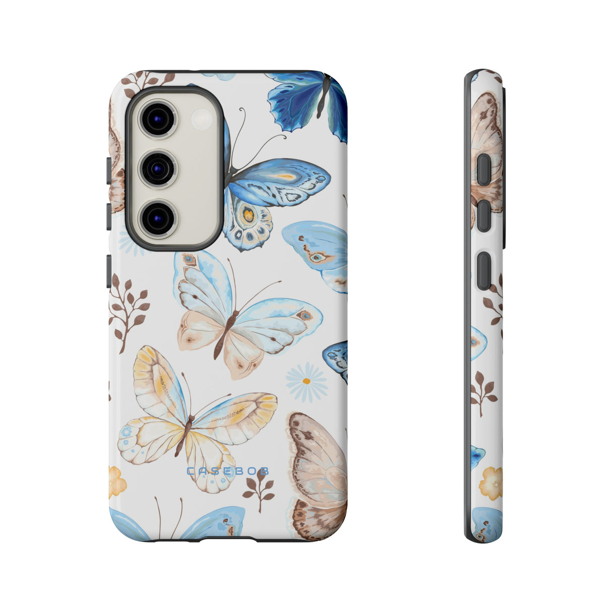 Flying Butterflies, Blue and Yellow iPhone case - Protective Phone Case