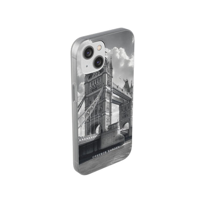 Tower Bridge Monochrome Architecture Study iPhone 14 - Flexi Phone Case