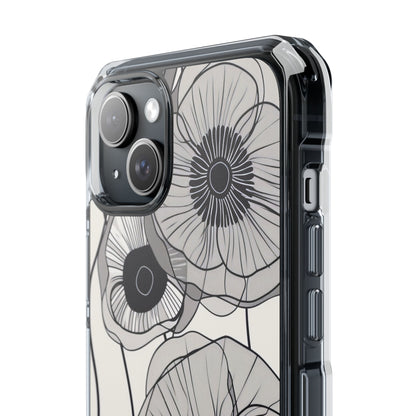 Modern Minimalist Flowers iPhone 15 - Clear Impact Phone Case