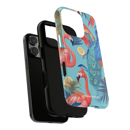 Tropical Flamingo Bliss - Tough iPhone 16 Phone Case