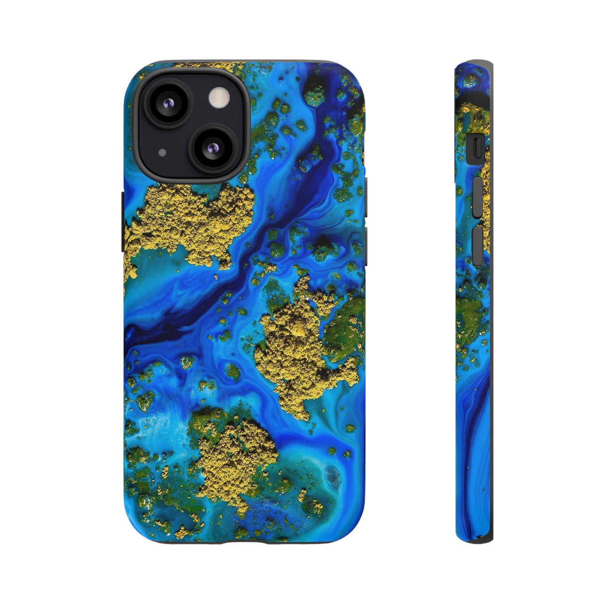 Blue Clear Ocean Ink Art iPhone Case (Protective) iPhone 13 Mini Matte Phone Case