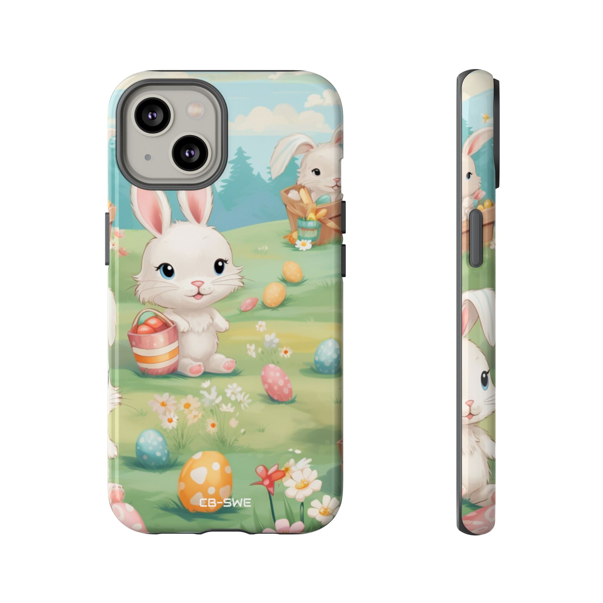 Bunnies Hunt Eggs - iPhone Case