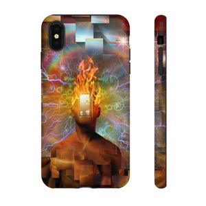 Man with burning mind - Protective Phone Case