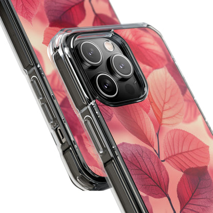 Pink Purple Nature Pattern - Clear Impact iPhone 14 Phone Case