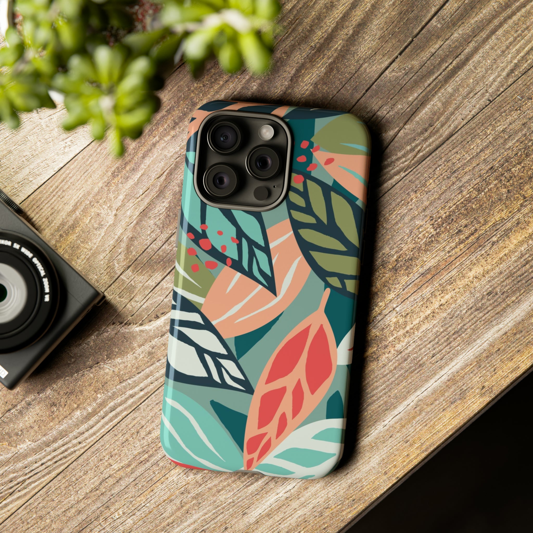 Mixed Tropical Leaf - Protective Phone Case