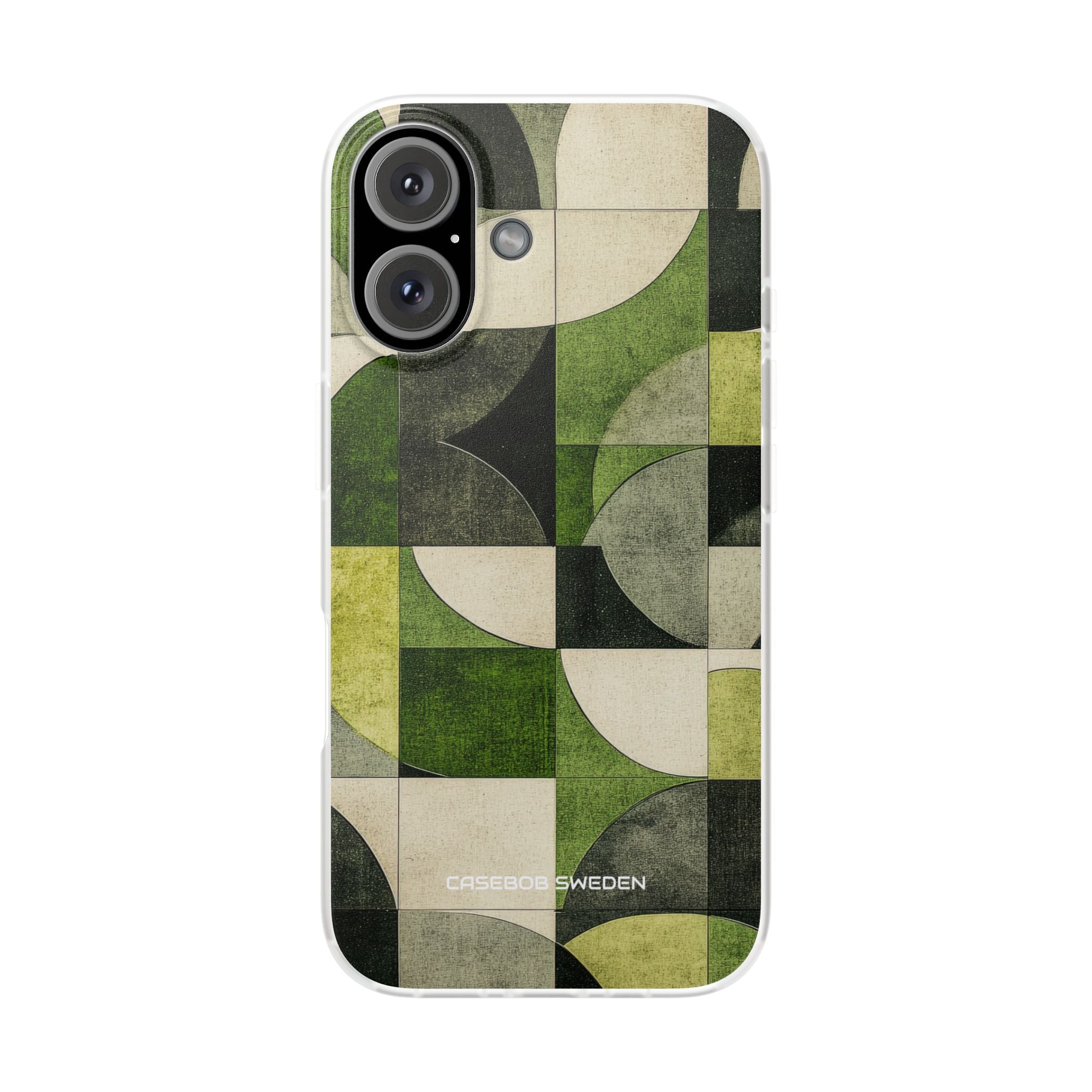 Green Geometric Harmony - Flexi iPhone 16 Phone Case