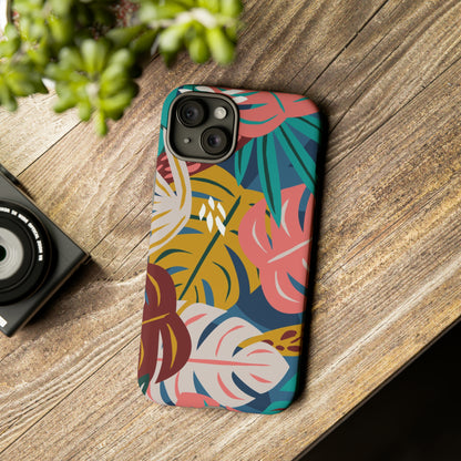 Tropical Leaf Mono - Protective Phone Case