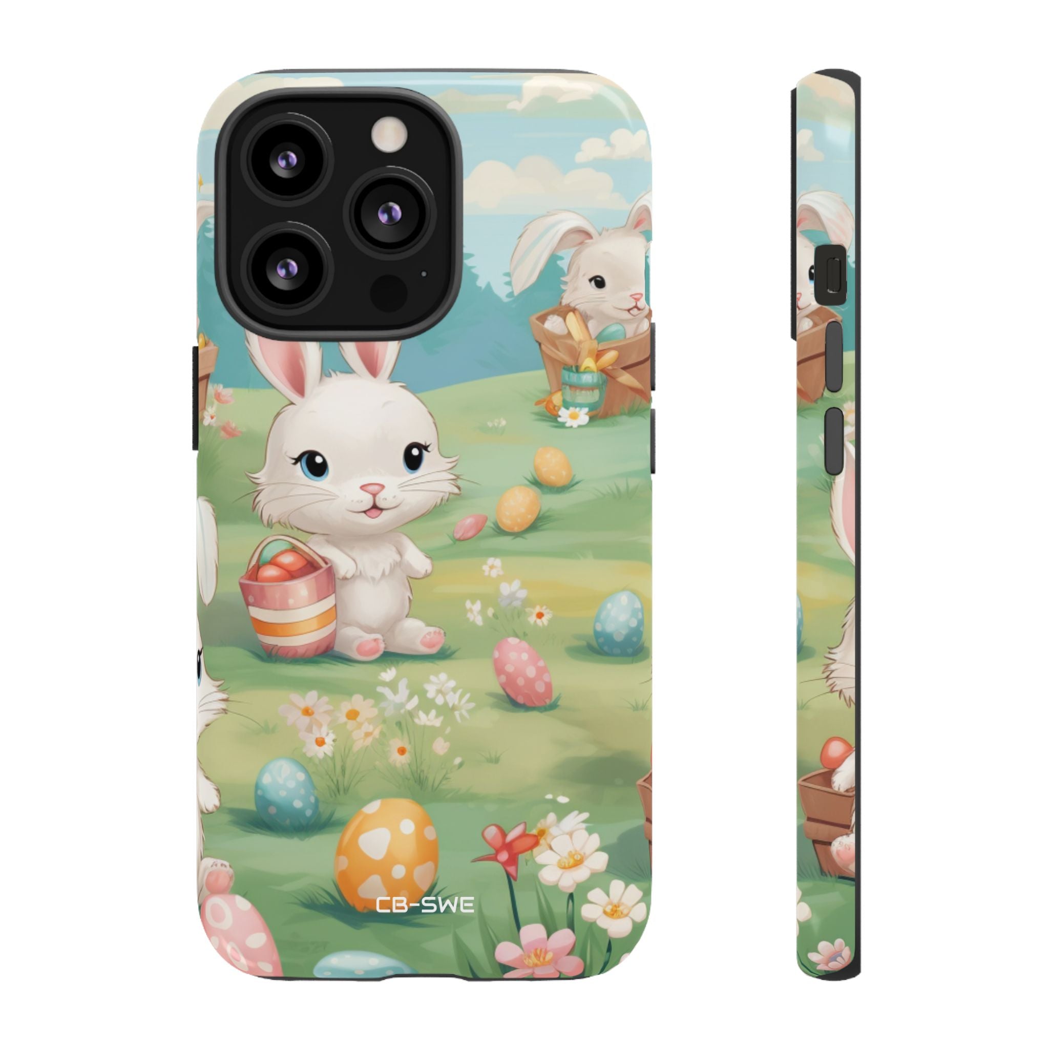 Bunnies Hunt Eggs - iPhone Case
