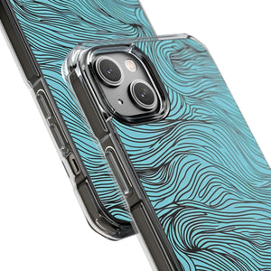 Wavy Serenity - Phone Case for iPhone (Clear Impact - Magnetic)