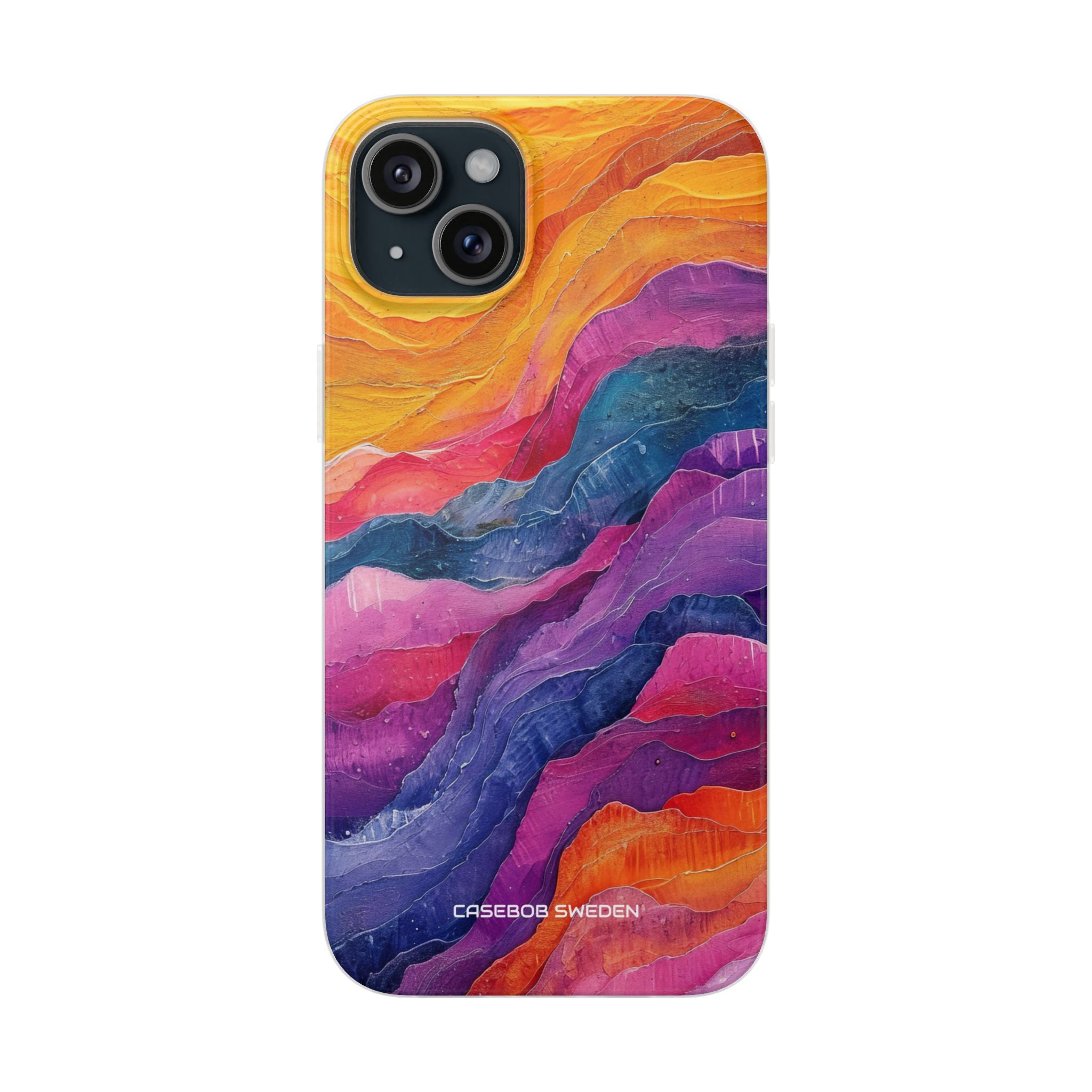 Vibrant Abstract Waves - Flexi iPhone 15 Phone Case