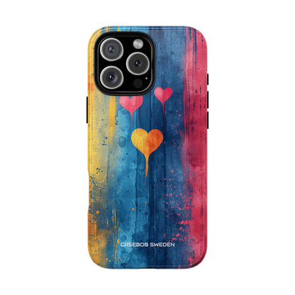 Hearts Watercolor Art - Tough iPhone 16 Phone Case