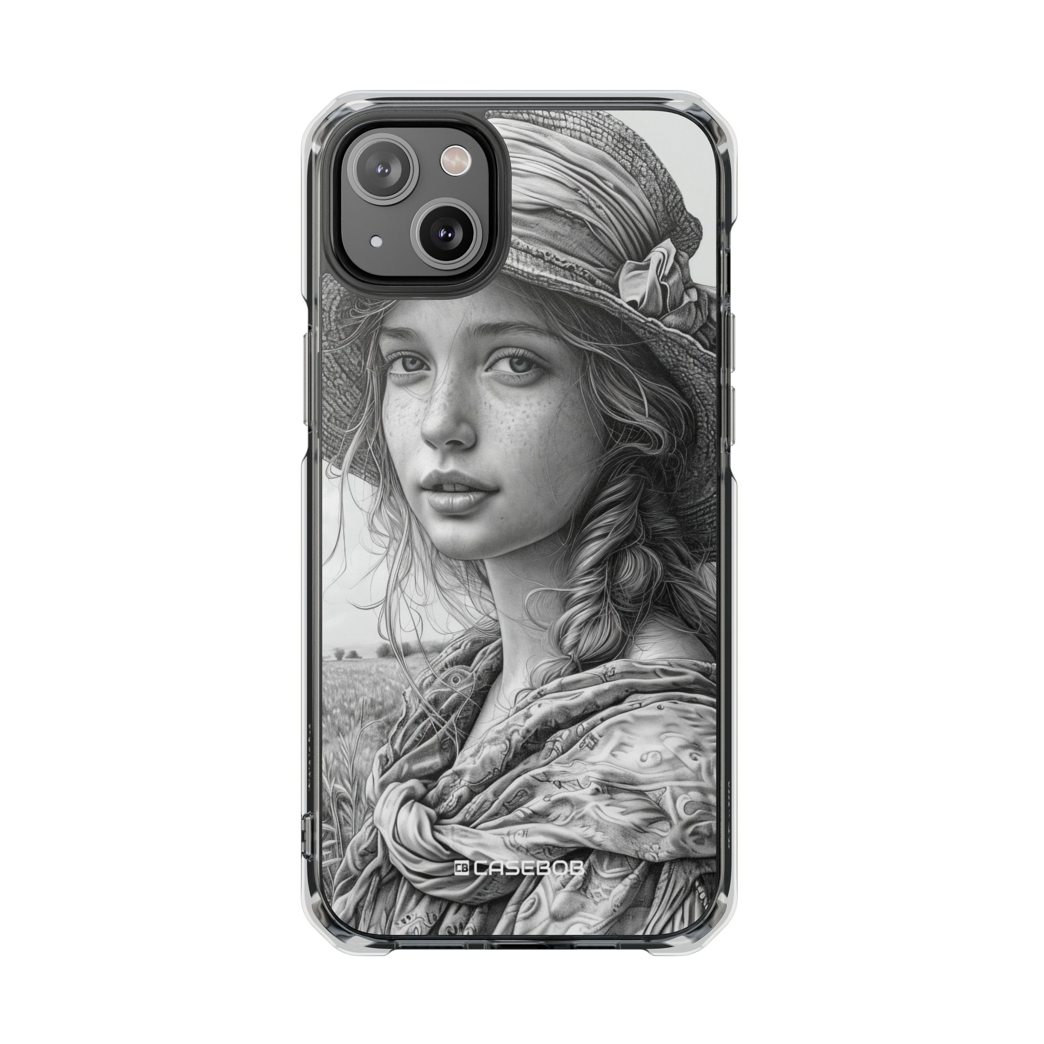 Serene Sketch Portrait - Phone Case for iPhone