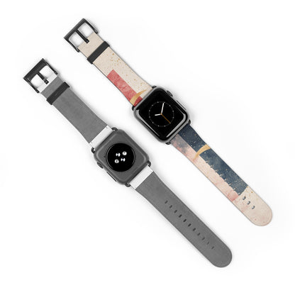 Golden Crescents Crimson - Watch Band