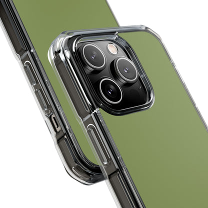 Moss Green - Clear Impact Case for iPhone