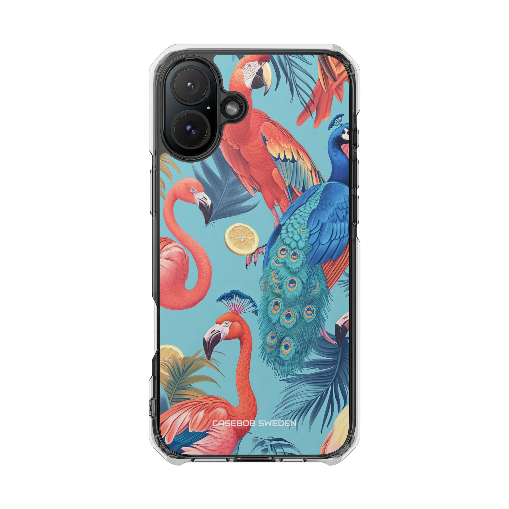 Tropical Flamingo Bliss - Clear Impact iPhone 16 Phone Case