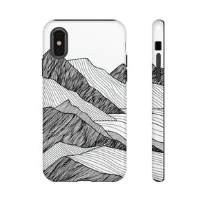 Abstract Mountain Line Art - Protective Phone Case