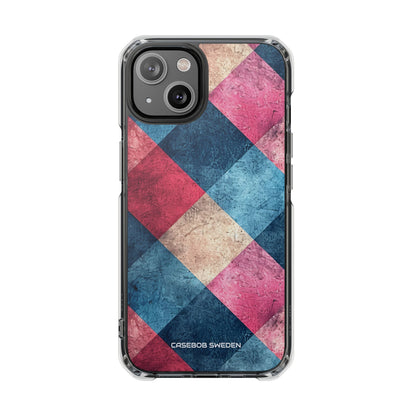 Bold Geometric Squares - Clear Impact iPhone 14 Phone Case