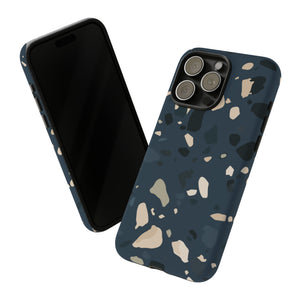 Dark Blue Terrazzo - Protective Phone Case