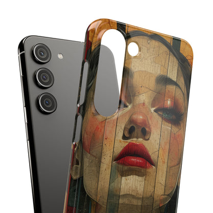 Bold Art Deco Portrait - Slim Samsung S23 Phone Case