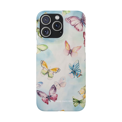 Watercolor Butterfly Bliss - Slim iPhone 15 Phone Case