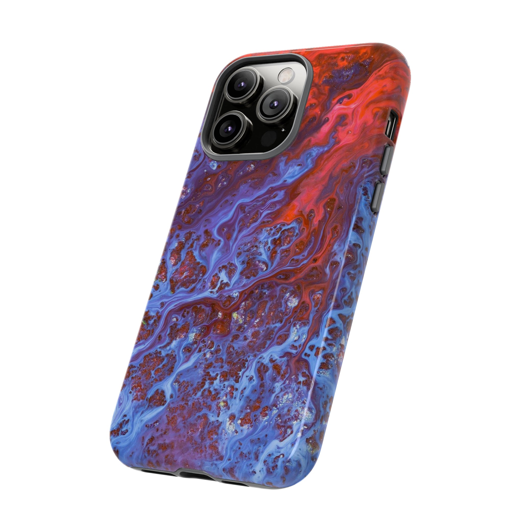 Blue Lava Ink Art iPhone Case (Protective) Phone Case