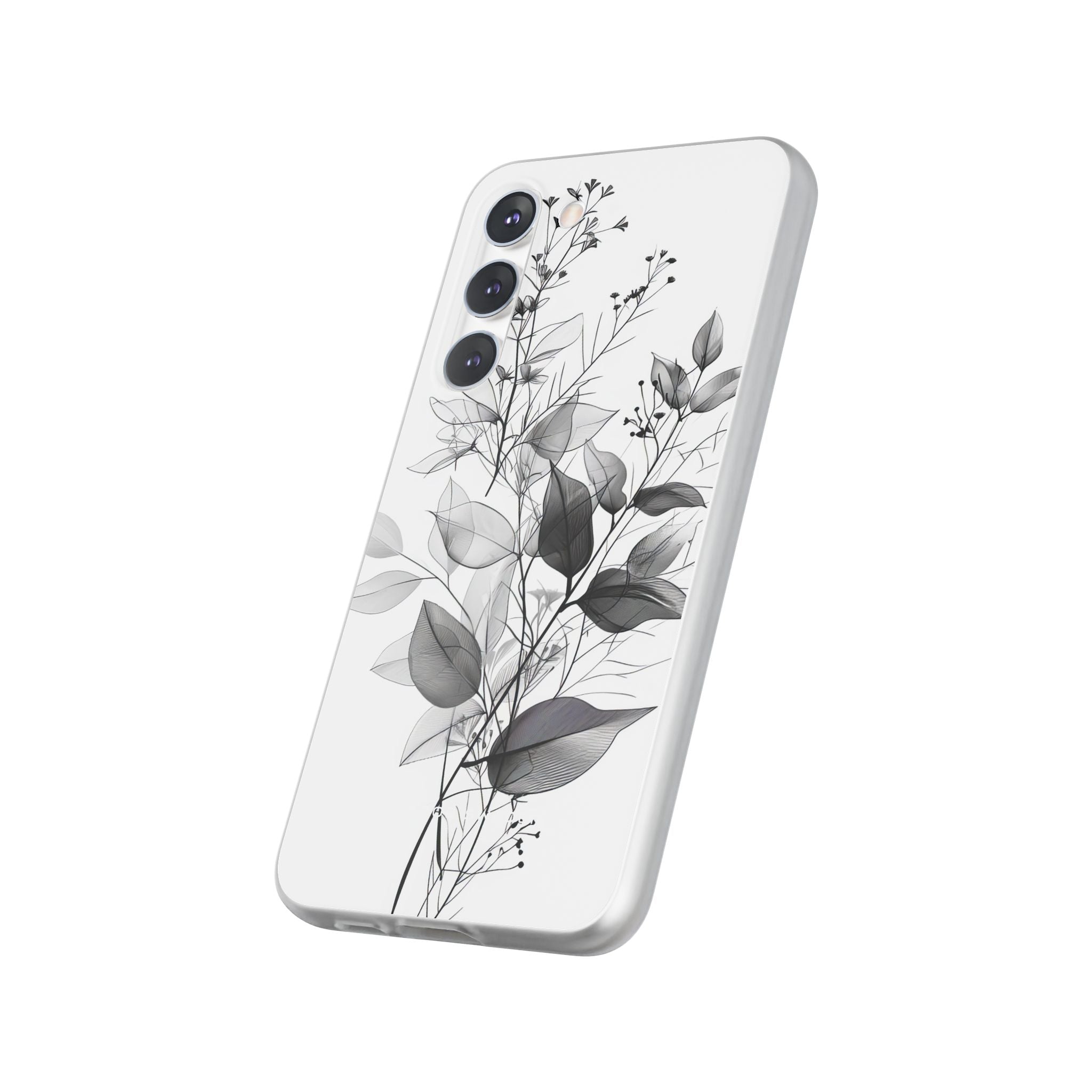 Monochrome Floral Elegance Samsung S23 - Flexi Phone Case