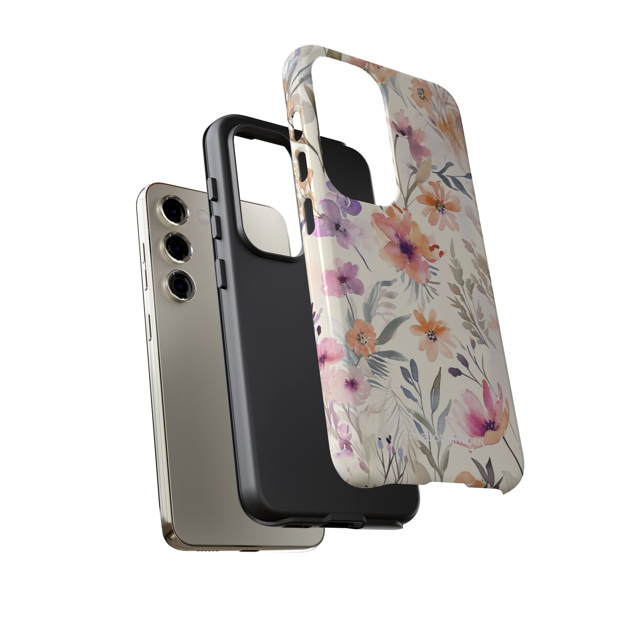 Soft Pink Floral Watercolor Design - Tough Samsung S23 Phone Case