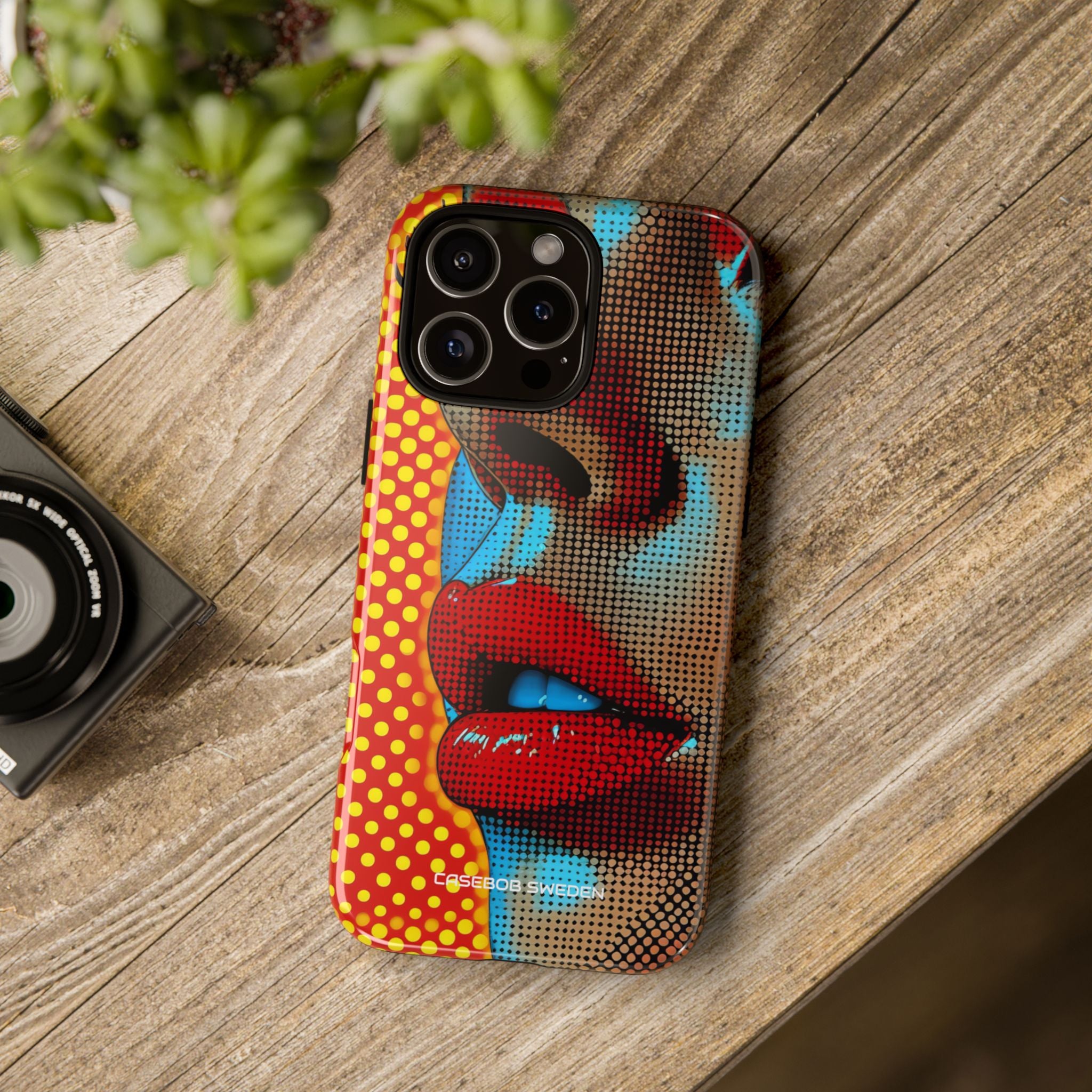 Yellow Red Pop Art Portrait - Tough iPhone 16 Phone Case