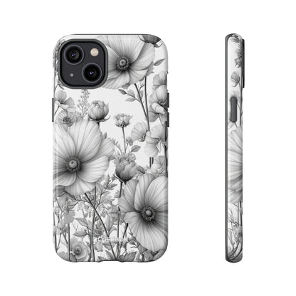 Monochrome Flora | Protective Phone Case for iPhone