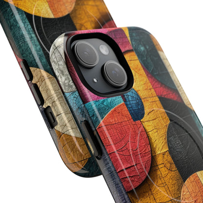 Vibrant Geometric Art - Tough + MagSafe® iPhone 15 Phone Case