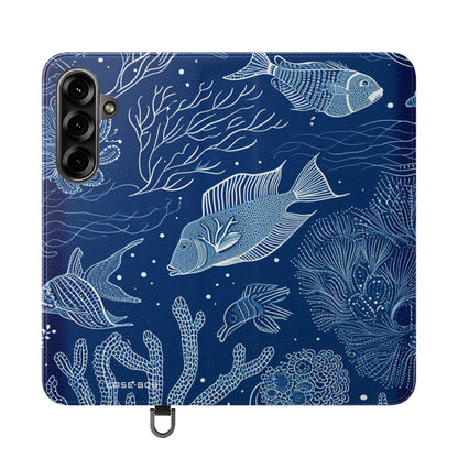 Blue Scale Reef - Samsung S25+ Case - Wallet
