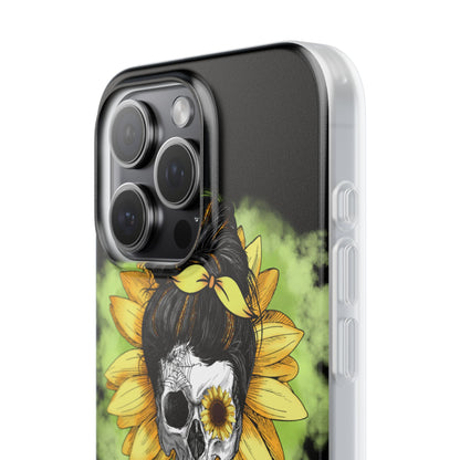 Sunflower Skull iPhone 15 Pro Max Case - Soft