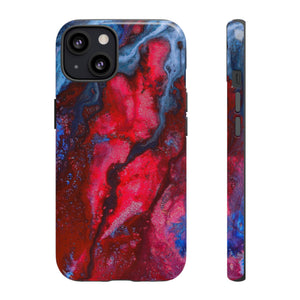 Neon Red Ink Art iPhone Case (Protective) iPhone 13 Glossy Phone Case