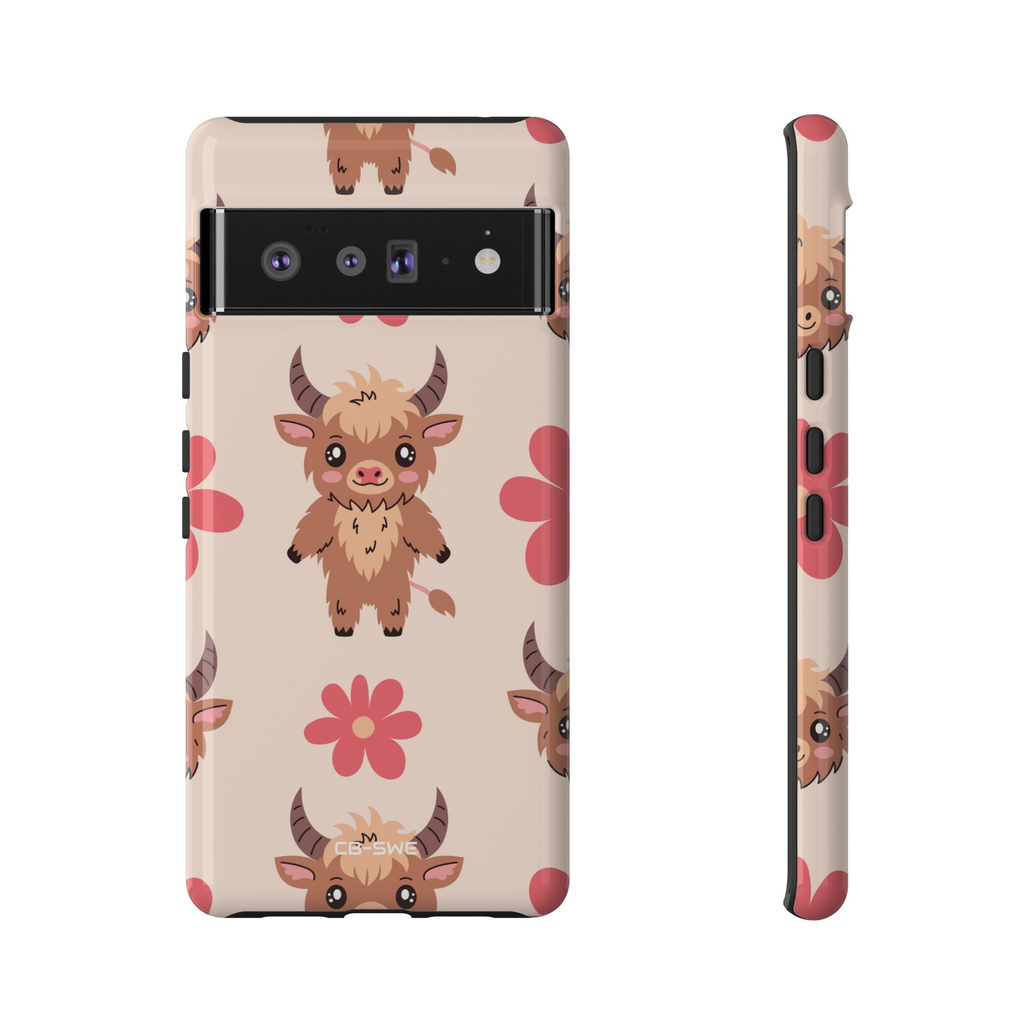 Cute Cattle & Flowers - Google Pixel Case