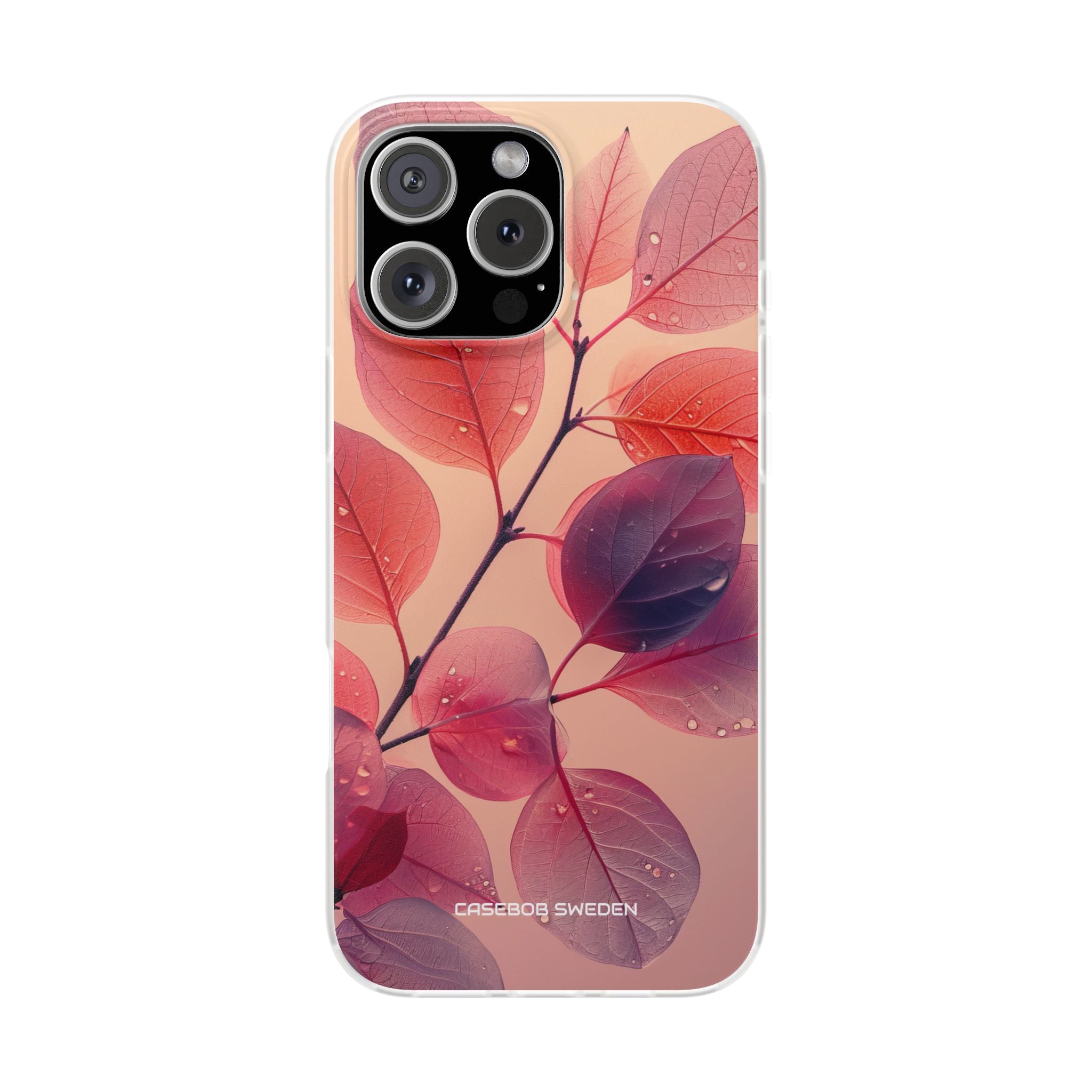 Pink Serenity Leaf Design - Flexi iPhone 16 Phone Case