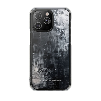 Textured Monochrome Blossom iPhone 14 - Clear Impact Phone Case