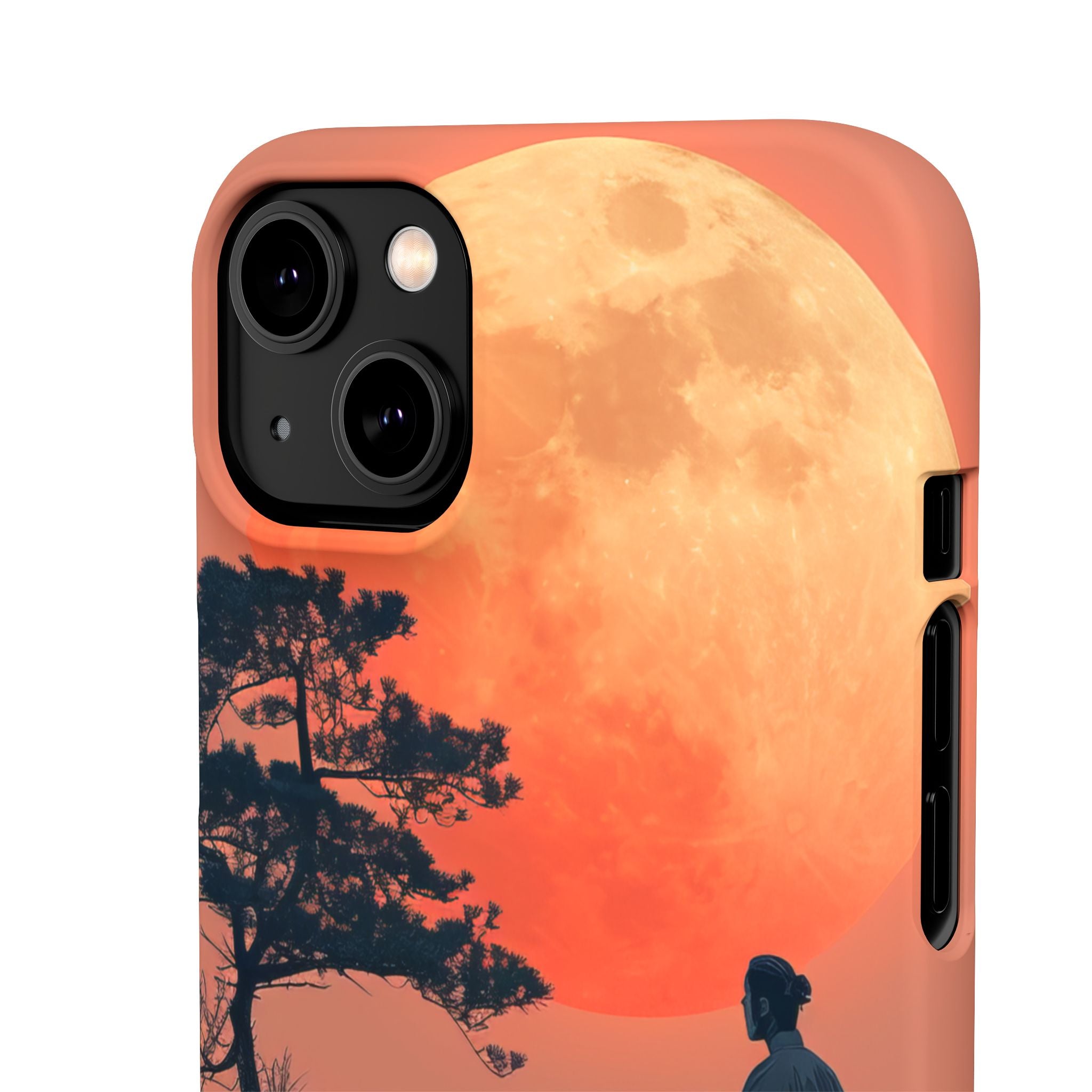 Zen Tranquility Under a Red Moon iPhone 14 - Slim Phone Case