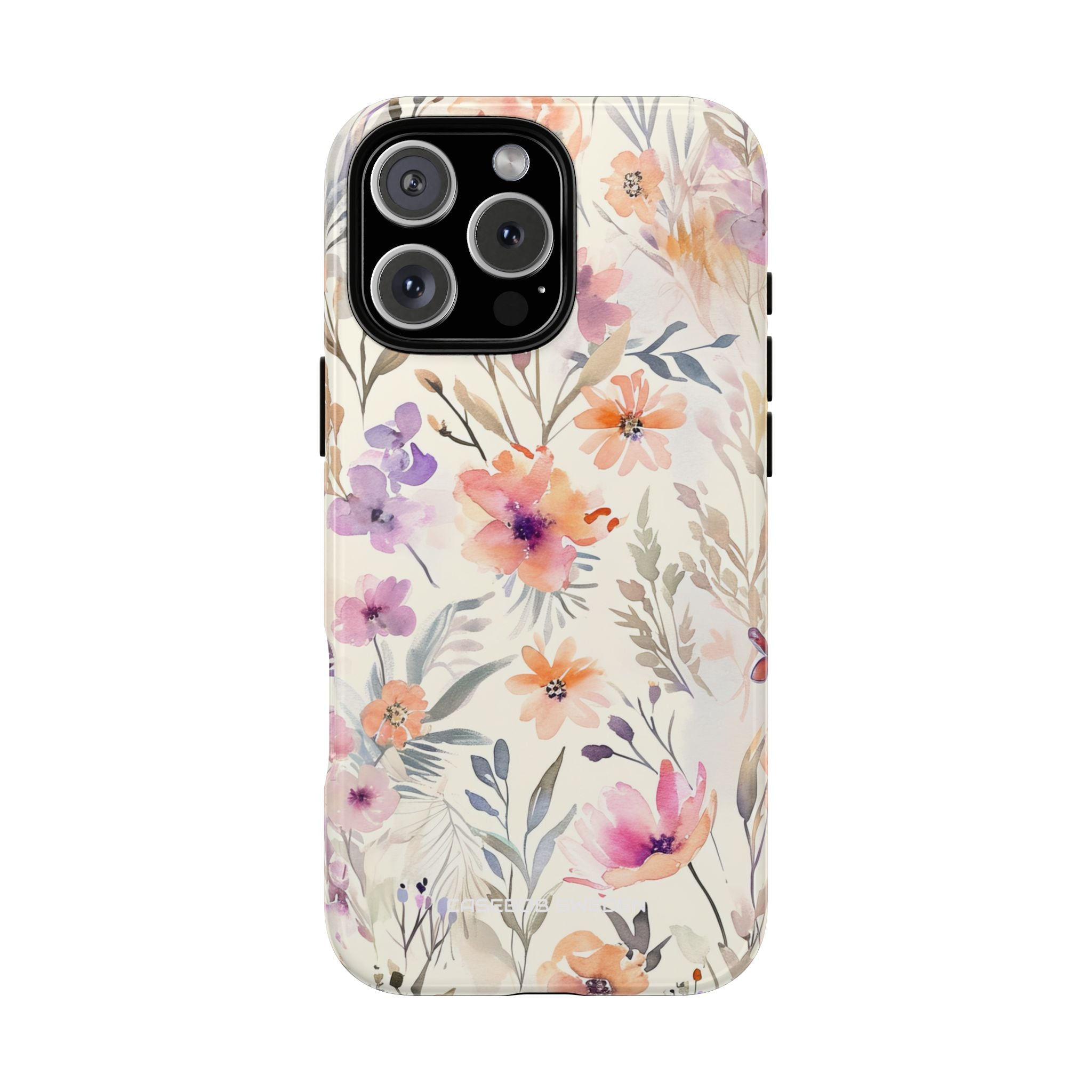 Soft Pink Floral Watercolor Design - Tough iPhone 16 Phone Case