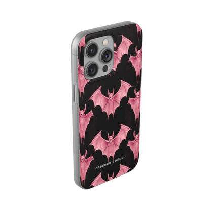 Gothic Pink Bats Aflame iPhone 14 - Flexi Phone Case