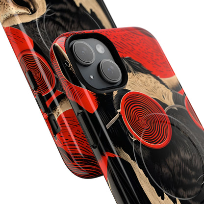 Surreal Black White Cow Red Spiral Sunglasses iPhone 15 - Tough+