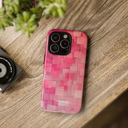 Gelaagde roze geometrie iPhone 16 - Tough