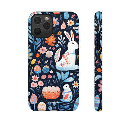Bunnies Play Among Flowers - iPhone Case