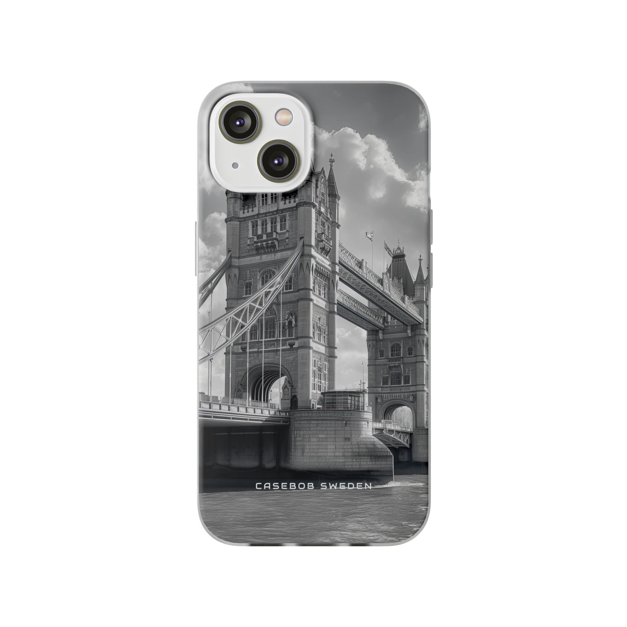 Tower Bridge Monochrome Architecture Study iPhone 14 - Flexi Phone Case