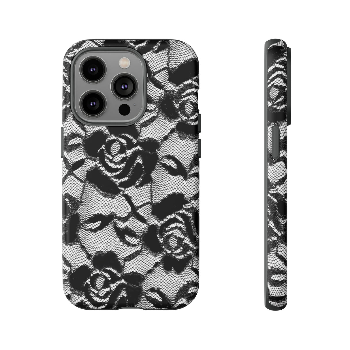 Black Rose Lace Gothic Flower - Protective Phone Case