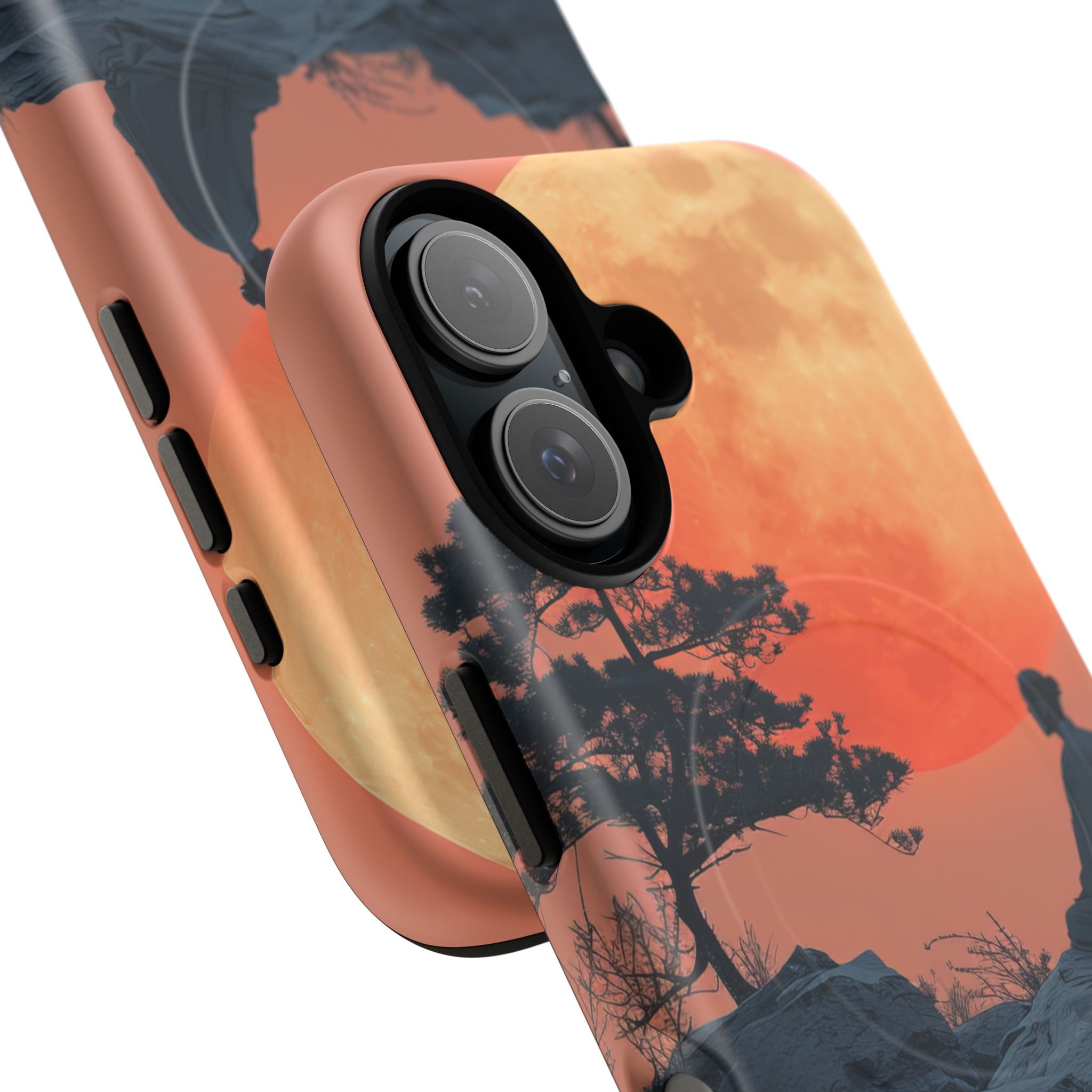 Zen Tranquility Under a Red Moon iPhone 16 | Tough+ Phone Case